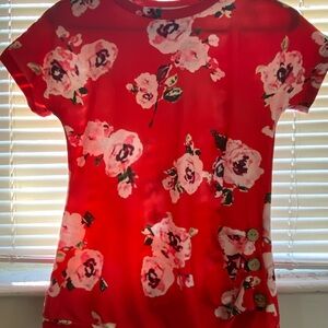 Floral Red Women's Top
